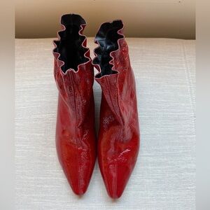 Zara Woman Red Women's Ankle Boots